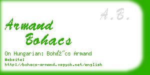 armand bohacs business card